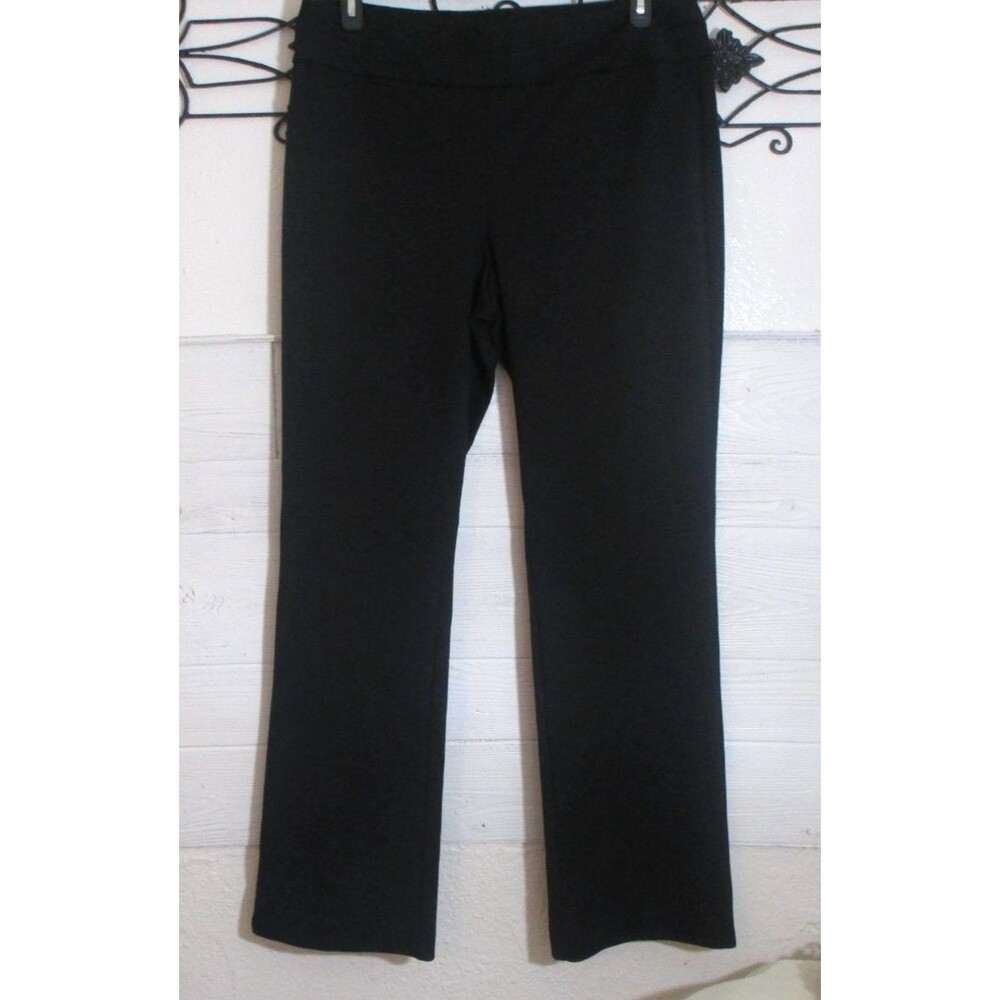 New York & Co Pull On Knit Pants Women's Size XL Tall Black Stretch